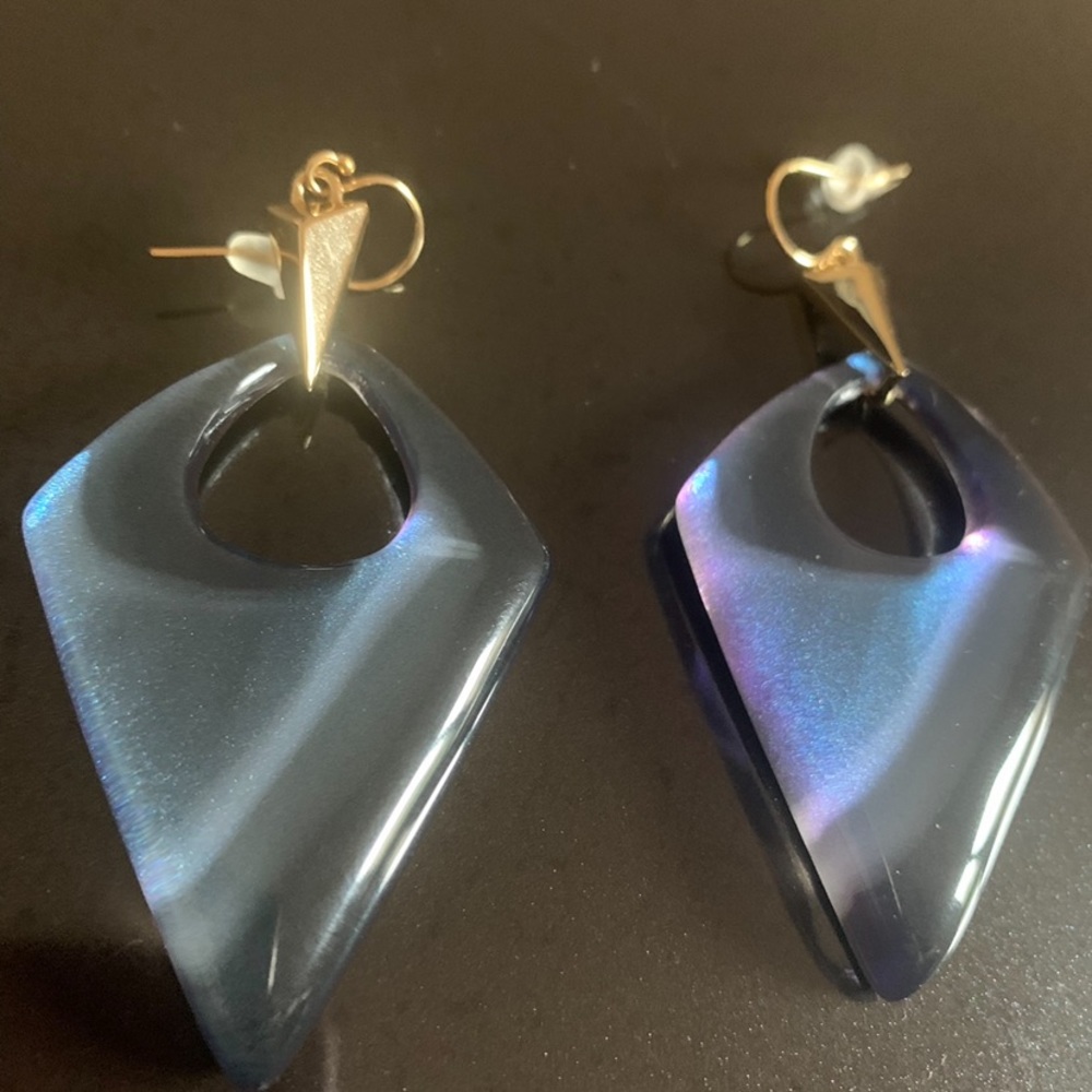 Alexis Bittar Pointed Pyramid Lucite Drop Earrings